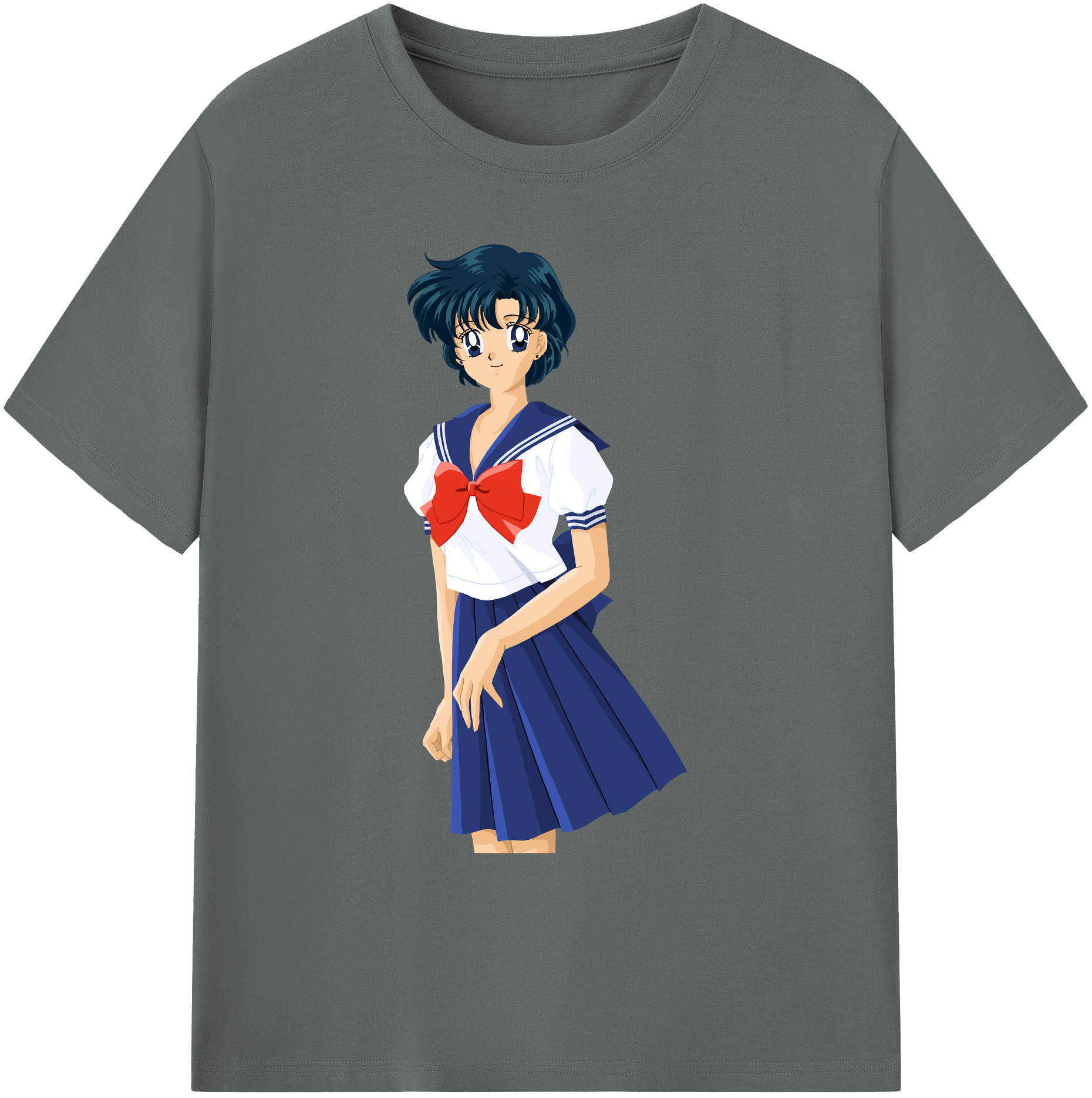 （画像用） 美少女戦士セーラームーン 水野 亜美 みずの あみ Sailor Moon Mizuno Ami 綿100％ メンズ半袖Tシャツ｜肌触りやわらか＆通気性